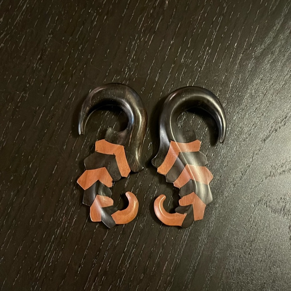 Tribal striped earplugs